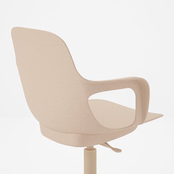 ODGER swivel chair, white/beige, 68 cm