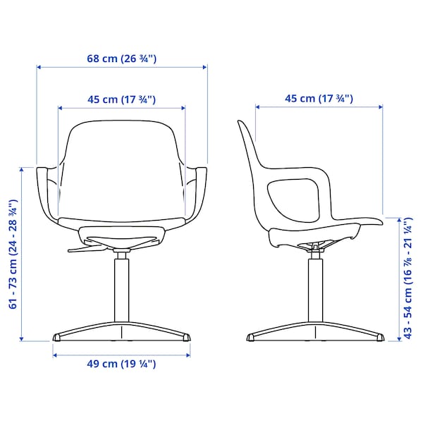 Ikea ODGER - Swivel chair, white/beige