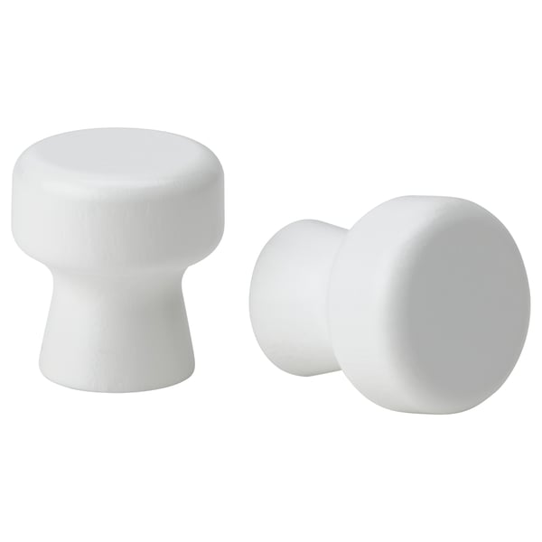 ODLINGSGRÄNS knob, white, 5 mm, 2 pack