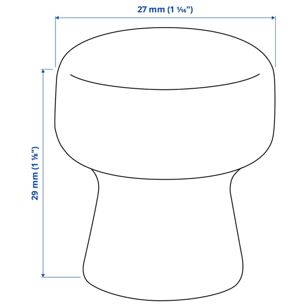 ODLINGSGRÄNS knob, white, 27 mm, 2 pack