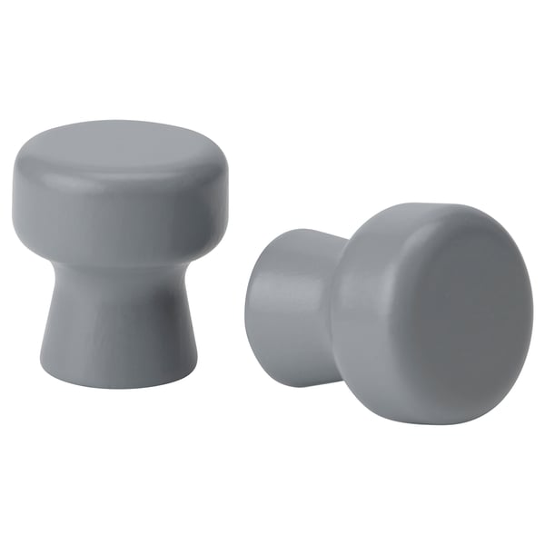 ODLINGSGRÄNS knob, grey, 5 mm, 2 pack