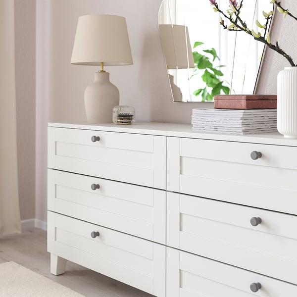 ODLINGSGRÄNS knob, grey, 5 mm, 2 pack