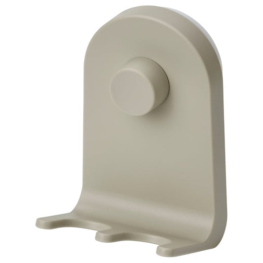 ÖBONÄS - Triple hook with suction cup, grey-beige,7x11 cm