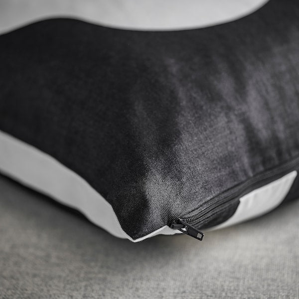 ÖGONLOCKSMAL - Cushion cover, black/white, 50x50 cm