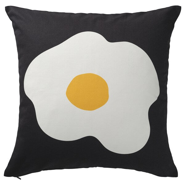 ÖGONLOCKSMAL - Cushion cover, black/white, 50x50 cm