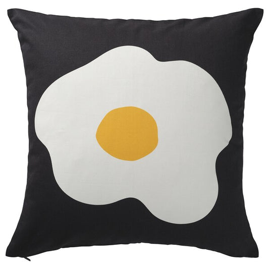 ÖGONLOCKSMAL - Cushion cover, black/white, 50x50 cm