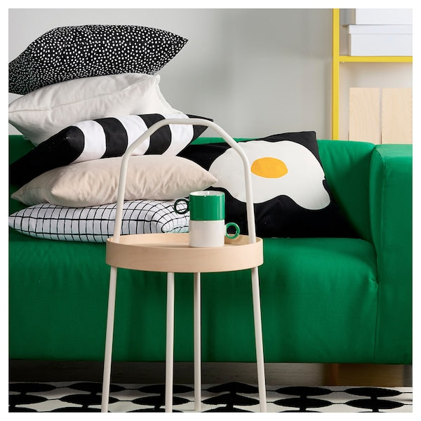 ÖGONLOCKSMAL - Cushion cover, black/white, 50x50 cm