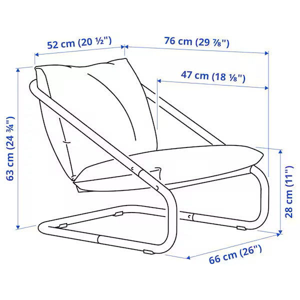 ÖNNESTAD armchair frame, green, 66x63x76 cm