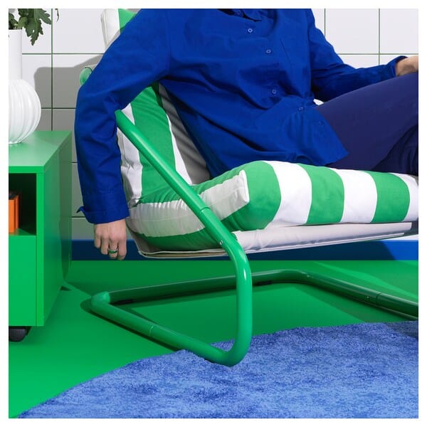 Ikea ÖNNESTAD - Armchair cushion set, green/white/Radbyn