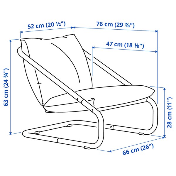 ÖNNESTAD - Frame for armchair, red