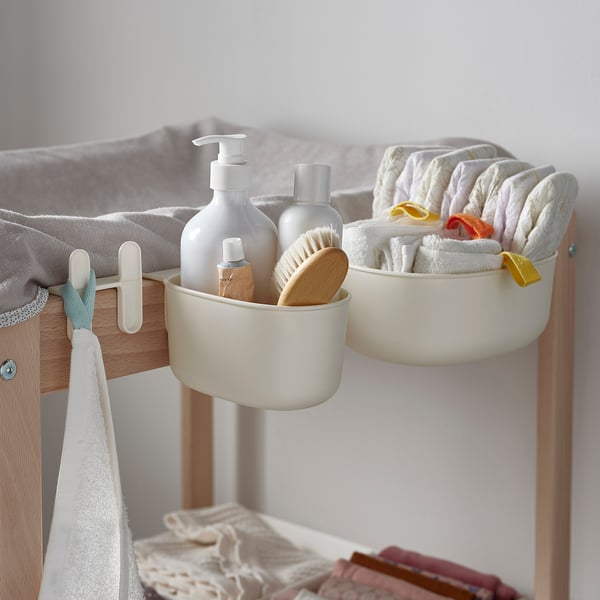 ÖNSKLIG stor baskets changing tbl set of 4, white, 27x26x23 cm