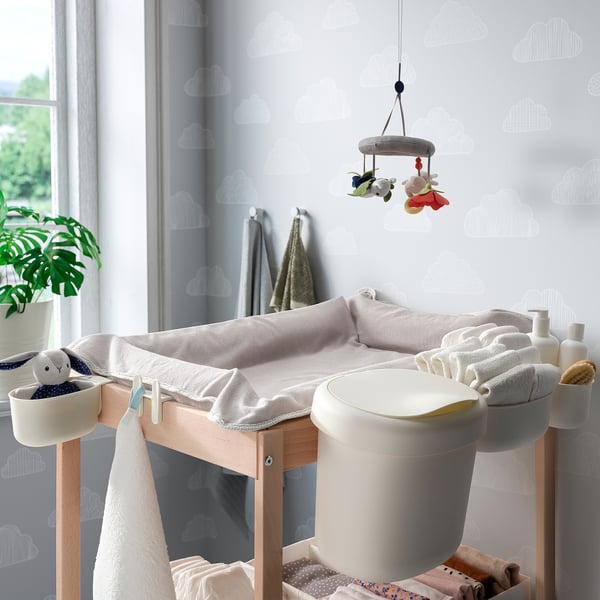 ÖNSKLIG stor baskets changing tbl set of 4, white, 27x26x23 cm