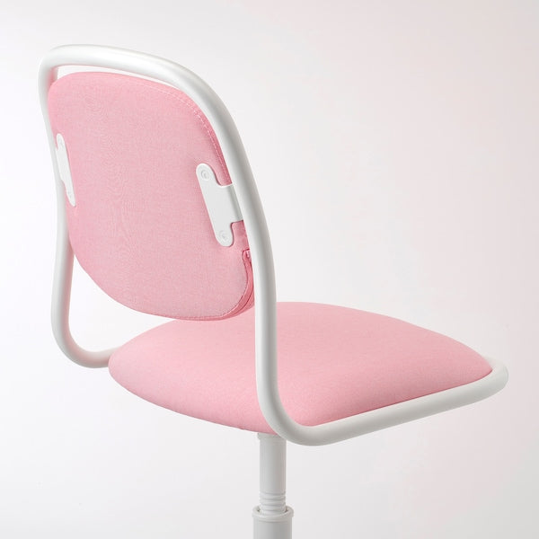 ÖRFJÄLL Children's Desk Chair - White/Pink Vissle ,