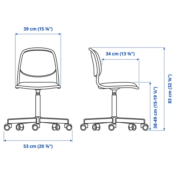 ÖRFJÄLL - Children's desk chair, white/Vissle light green