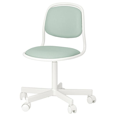 ÖRFJÄLL - Sedia da scrivania per bambini, bianco/Vissle verde chiaro