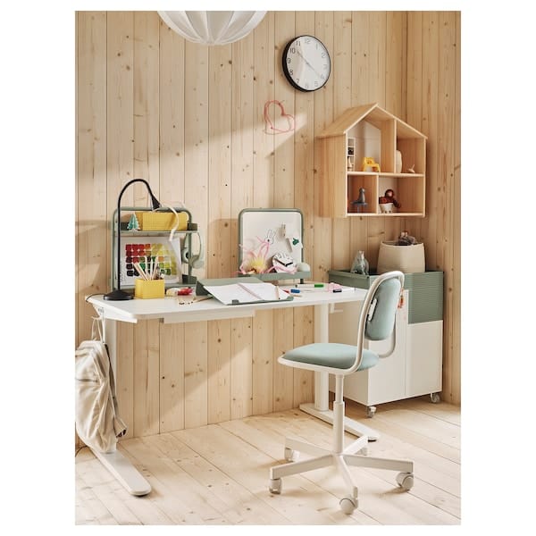 Ikea ÖRFJÄLL - Children's desk chair, white/Vissle light green