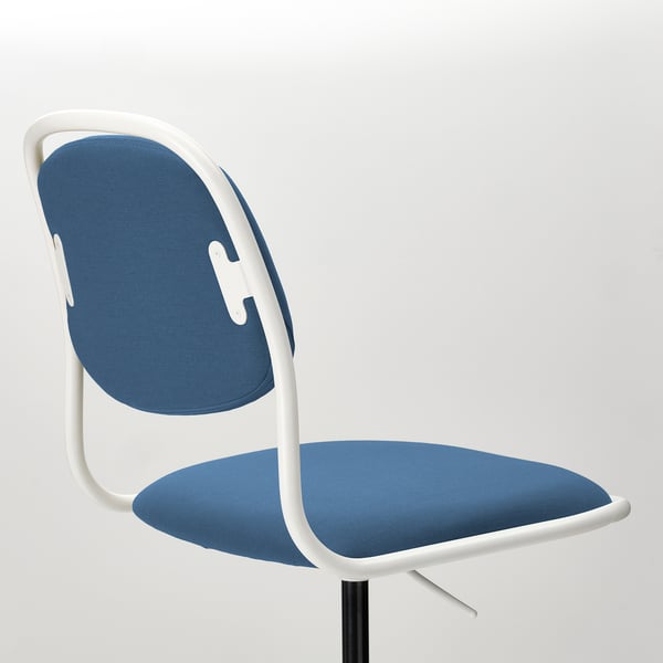 ÖRFJÄLL swivel chair, white/Vissle dark blue, 68 cm
