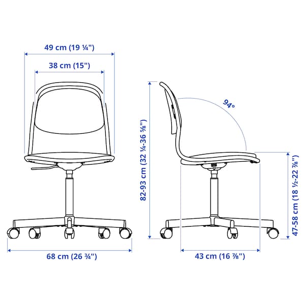 Ikea ÖRFJÄLL - Swivel chair, white/Vissle dark blue ,