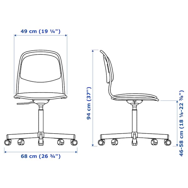 Ikea ÖRFJÄLL Swivel chair - white/Vissle light grey