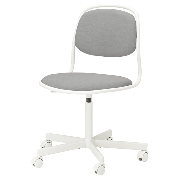 ÖRFJÄLL swivel chair, white/Vissle light grey, 68 cm