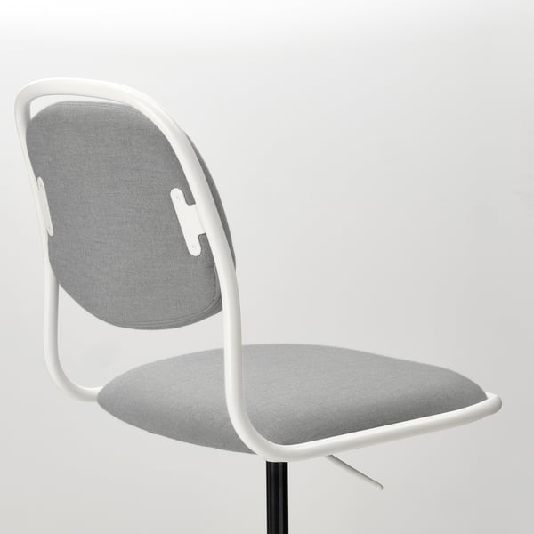 ÖRFJÄLL swivel chair, white/Vissle light grey, 68 cm