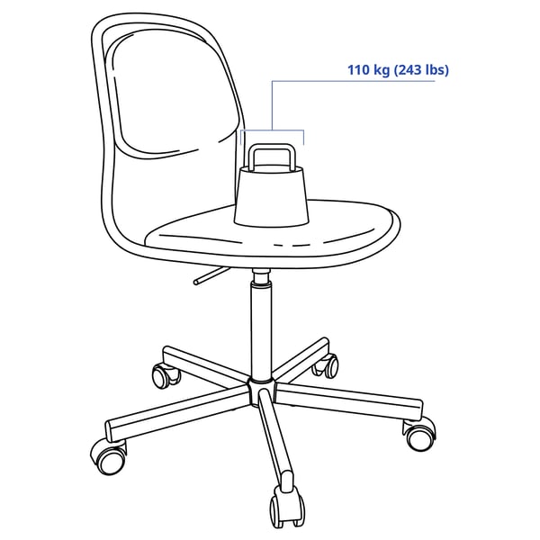 ÖRFJÄLL swivel chair, white/Vissle light grey, 68 cm