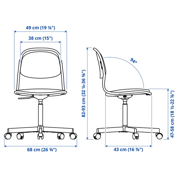 ÖRFJÄLL Swivel chair - white/Vissle light grey