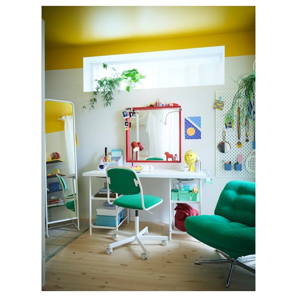 ÖRFJÄLL - Swivel chair, white/Vissle green