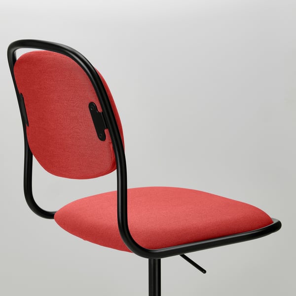 ÖRFJÄLL swivel chair, black/Vissle red, 68 cm