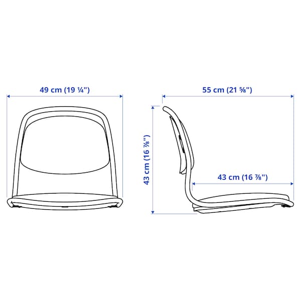Ikea ÖRFJÄLL - Seat, white/Vissle dark blue