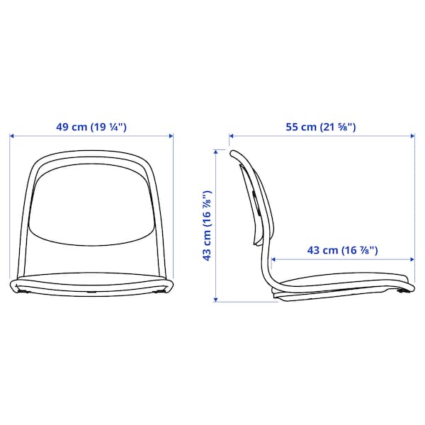 Ikea ÖRFJÄLL - Seat, white/Vissle light gray