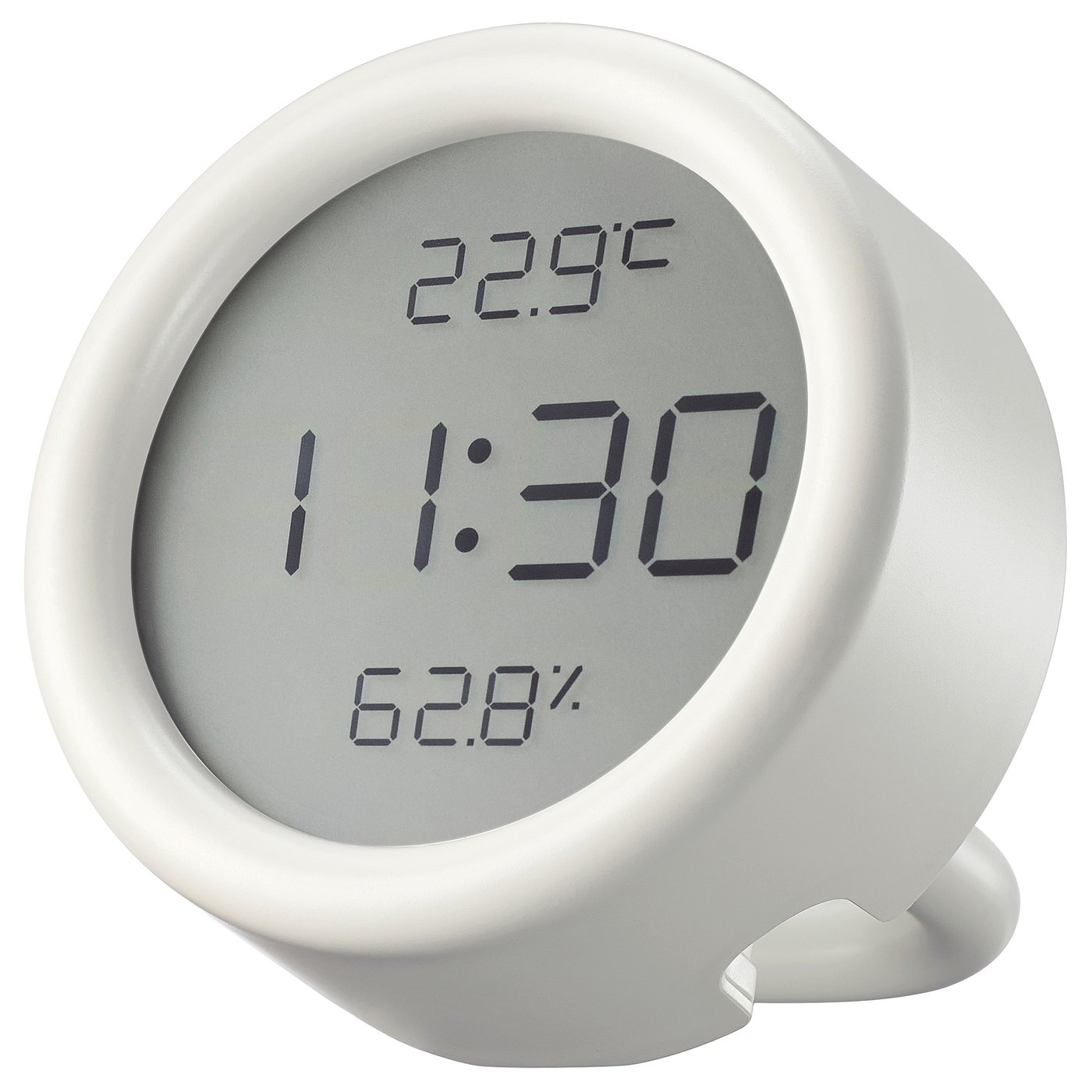 ÖRNVRÅK clock with hygro-/thermometer, white, 8x3 cm