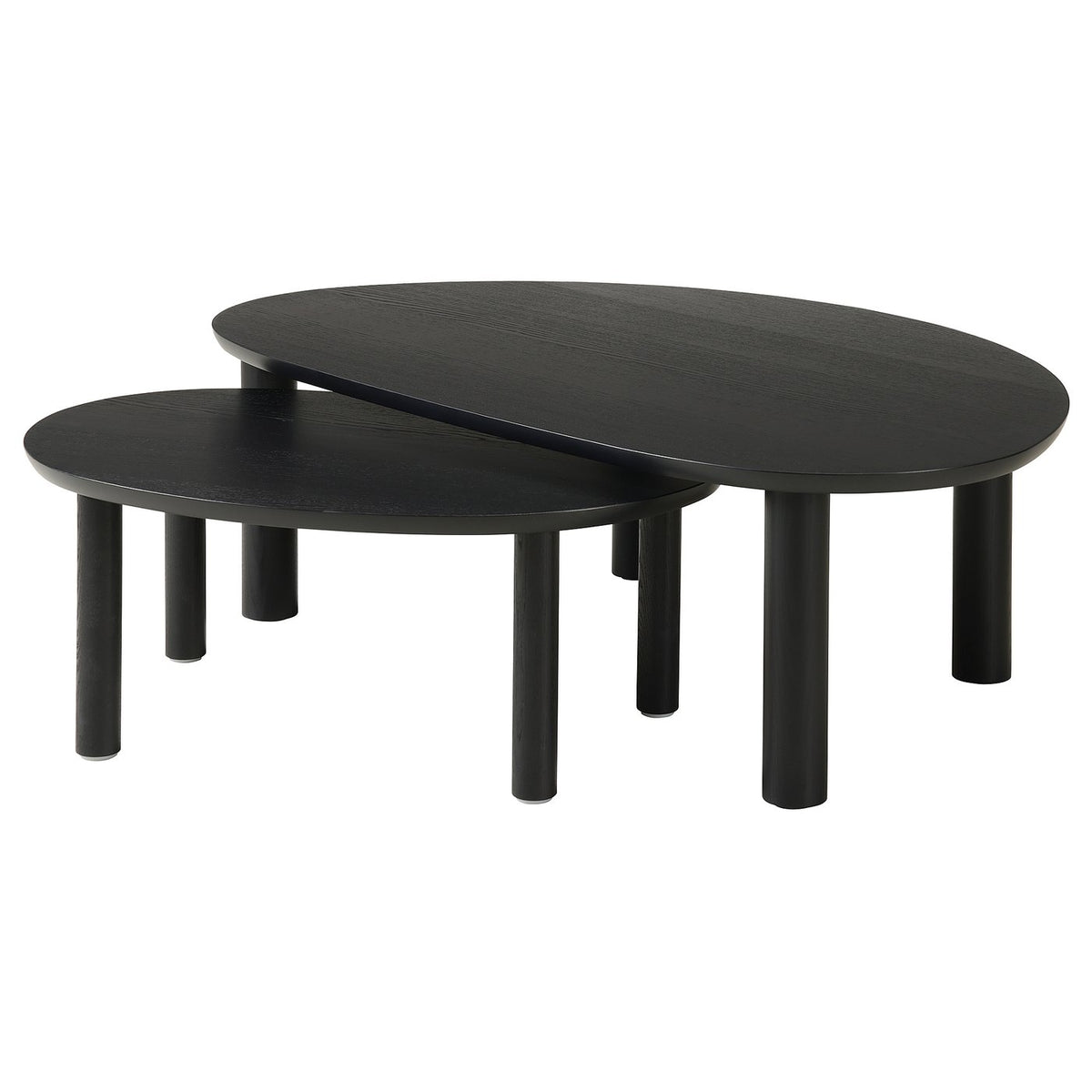 ÖRTRÄSK nest of tables, set of 2, black ash veneer