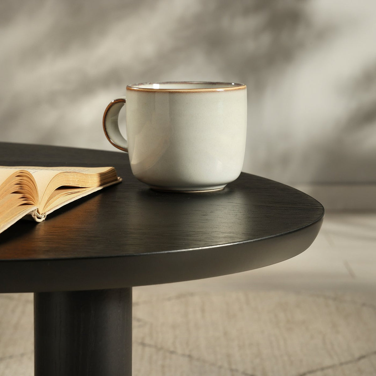 ÖRTRÄSK nest of tables, set of 2, black ash veneer