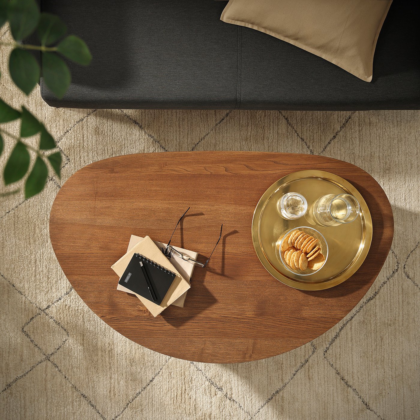 ÖRTRÄSK coffee table, brown ash veneer, 110x68 cm