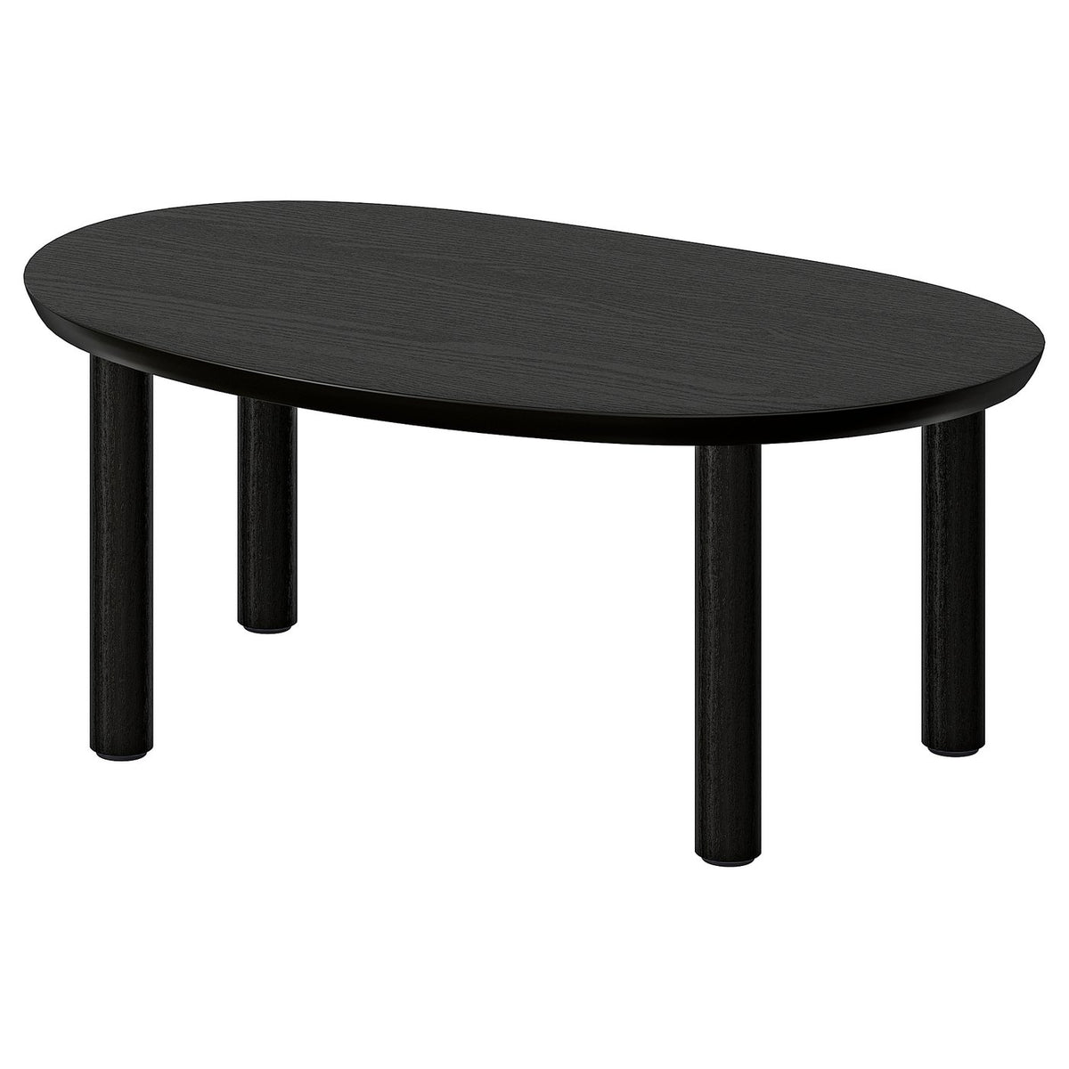 ÖRTRÄSK coffee table, black ash veneer, 75x48 cm