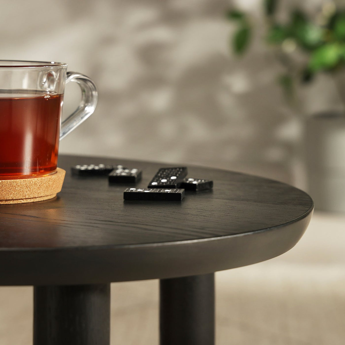 ÖRTRÄSK coffee table, black ash veneer, 110x68 cm