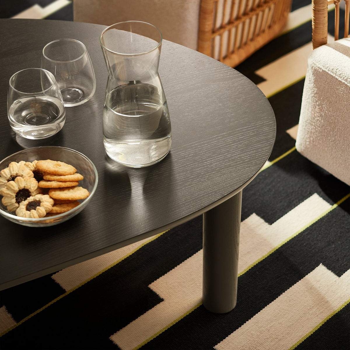ÖRTRÄSK coffee table, black ash veneer, 110x68 cm