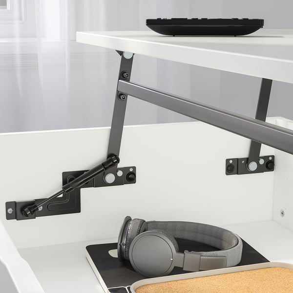 ÖSTAVALL adjustable coffee table, white, 90 cm