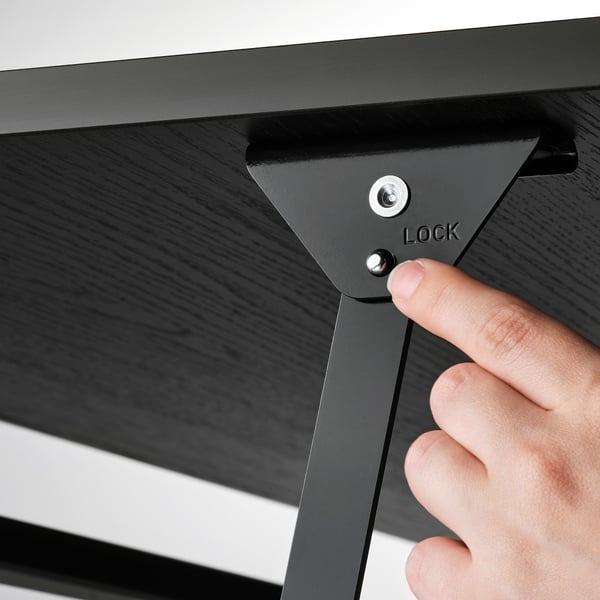 ÖSTAVALL adjustable coffee table, black, 90 cm