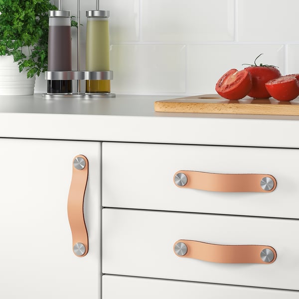 ÖSTERNÄS leather handle, tanned leather, 153 mm, 2 pack