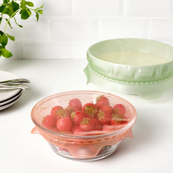 ÖVERMÄTT food cover, set of 2, silicone