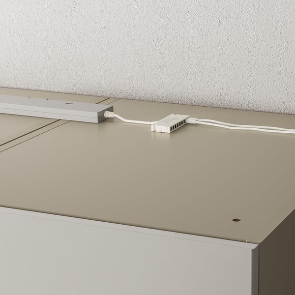 ÖVERSIDAN LED wardrobe lighting strp w sensor, dimmable grey-beige, 46 cm