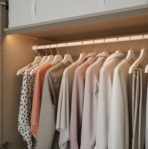 ÖVERSIDAN - LED wardrobe/sens light bar, adjustable light intensity gray-beige,96 cm