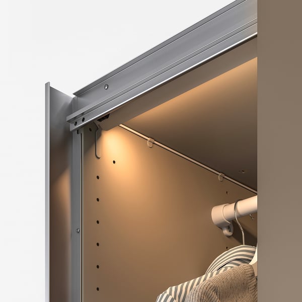 ÖVERSIDAN - LED wardrobe/sens light bar, adjustable light intensity gray-beige,96 cm