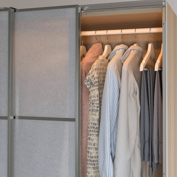 ÖVERSIDAN - LED wardrobe/sens light bar, adjustable light intensity gray-beige,71 cm