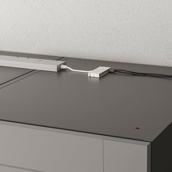 ÖVERSIDAN LED wardrobe lighting strp w sensor, dimmable dark grey, 46 cm