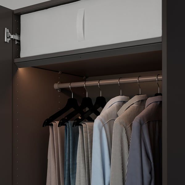 ÖVERSIDAN - LED wardrobe/sens light bar, adjustable light intensity dark gray,71 cm