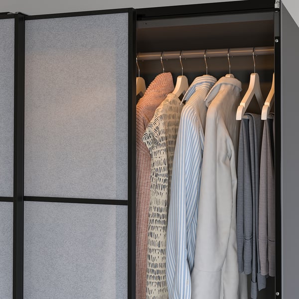 ÖVERSIDAN LED wardrobe lighting strp w sensor, dimmable dark grey, 71 cm