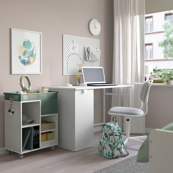 ÖVNING trolley, white/grey-green, 54x33 cm